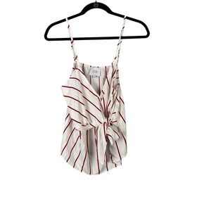 J.O.A. Red & White Striped Off Shoulder Blouse Women’s Size M